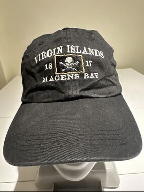 Vintage Black Virgin Islands Magens Bay Embroidered Cap